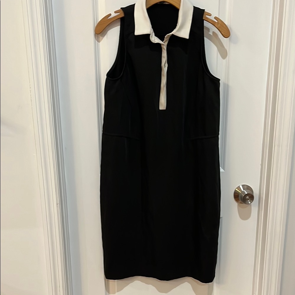 Casual Black and White Sleeveless Dress